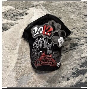Disney Parks 2012 Mickey Mouse Castle Trucker Snapback Hat Y2K